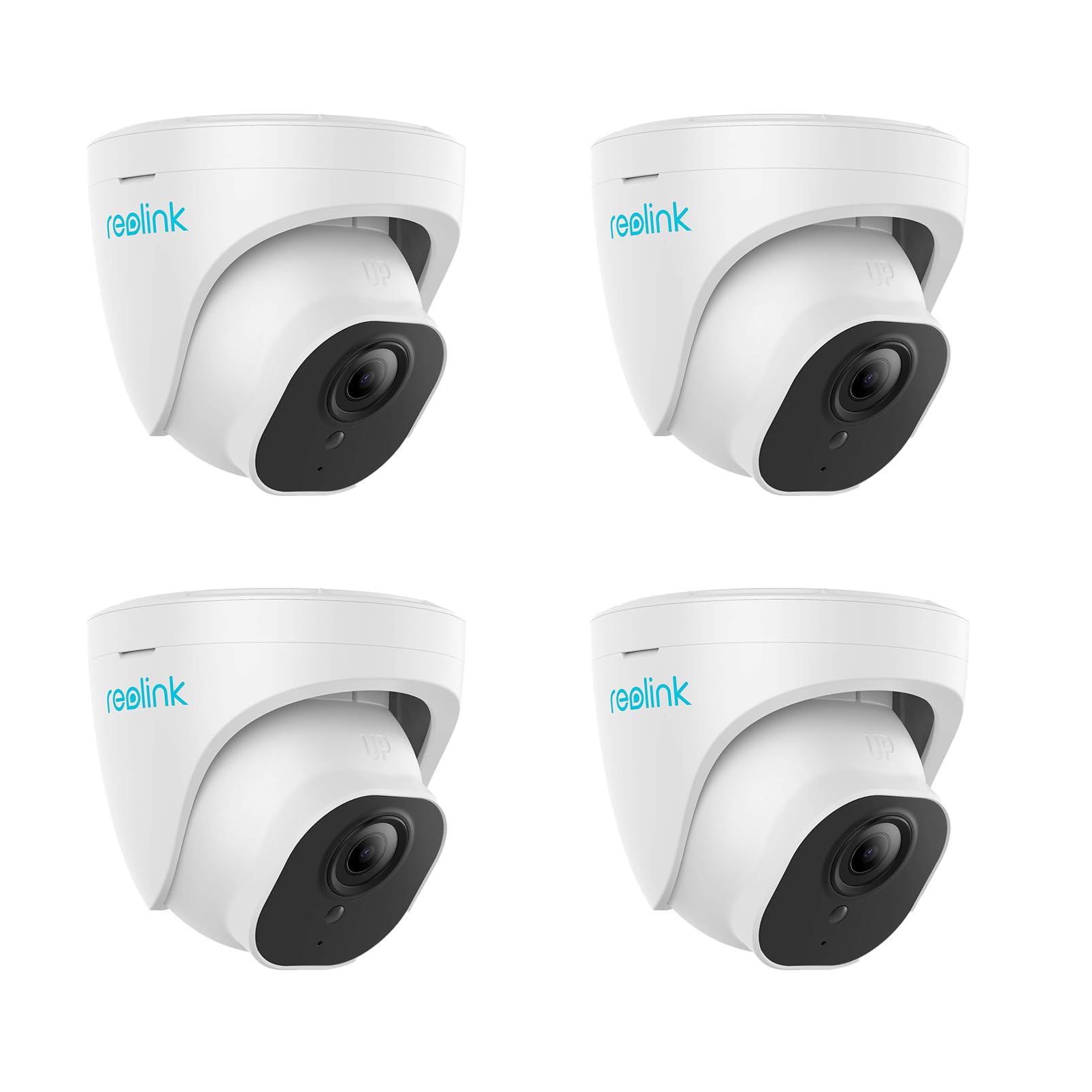 REOLINK 4 pcs PoE Outdoor Home Security Cameras Bundle, 5MP Surveillance, Smart Person/Vehicle/Pet Detection, Timelapse, 100ft IR Night Vision, Up to 256GB SD Card, 4X RLC-520A