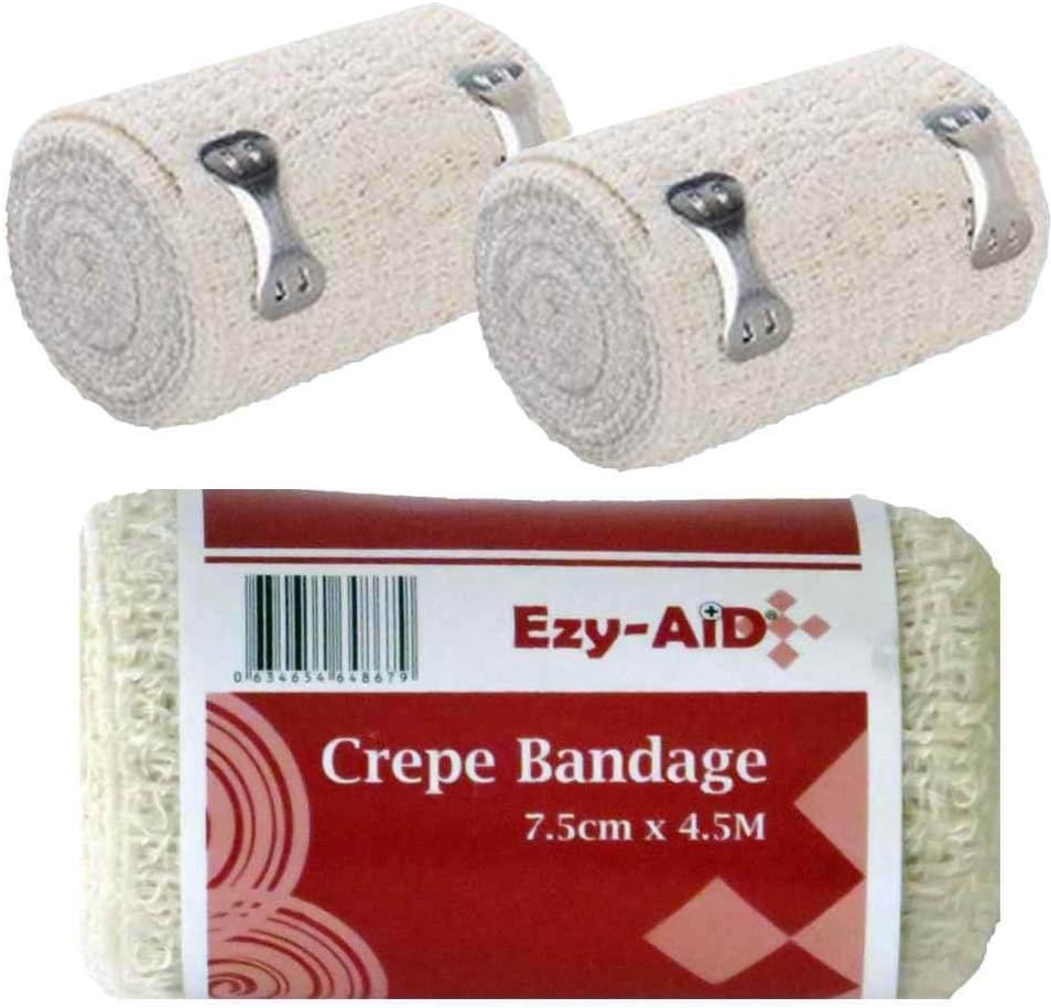 12pk Ezy-Aid Crepe Bandage 7.5cm x 4.5M - Premium Quality, 12 Count (Pack of 1)