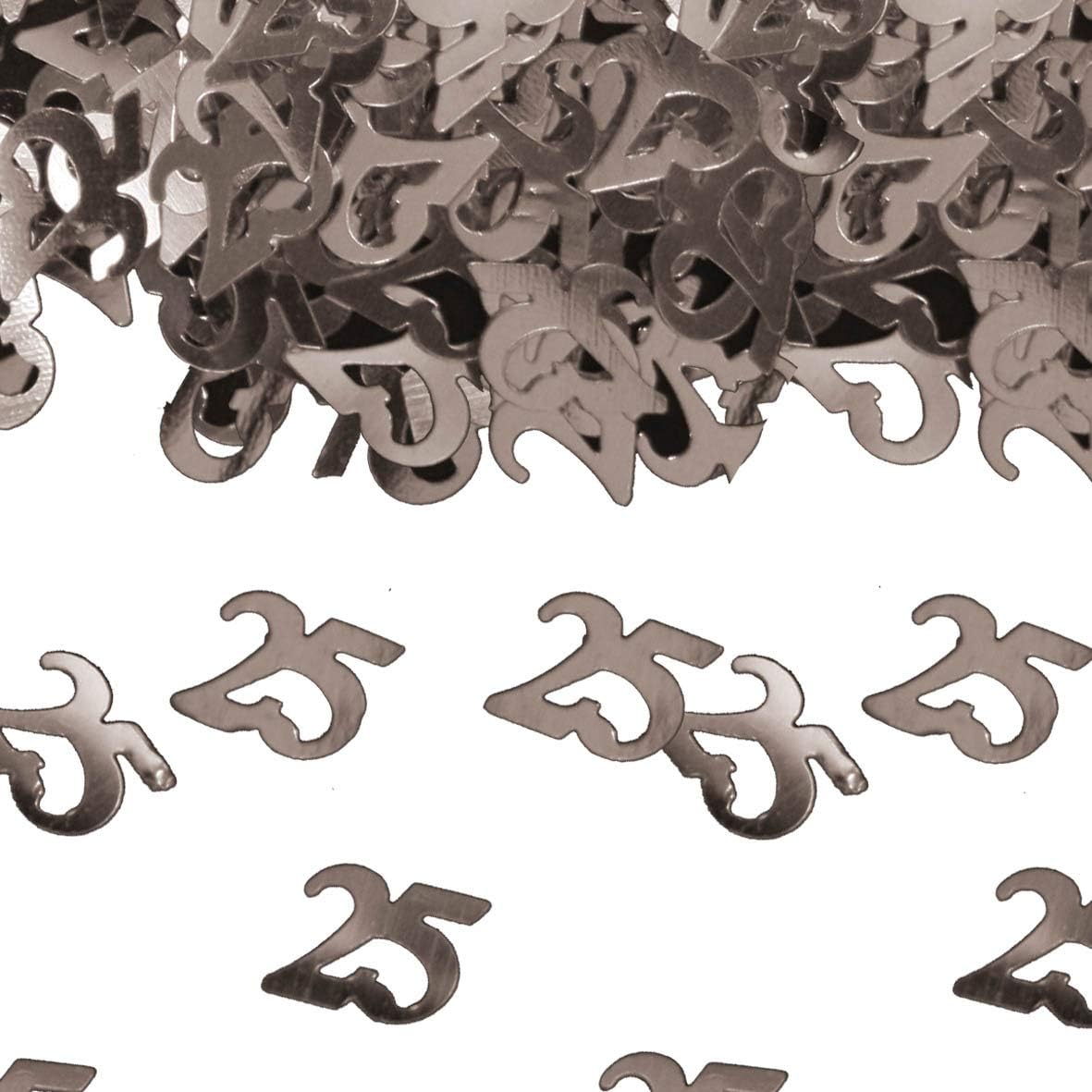 Folat - 25th Birthday/Anniversary Confetti - Silver, Costumes