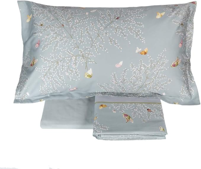 Fazzini Completo di Lenzuola per Letto Singolo in Puro Raso di Cotone