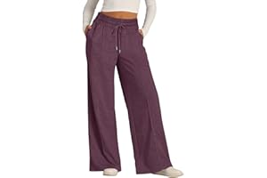 MIDELXP Womens Wide Leg Sweatpants Lightweight High Waisted Joggers with Pockets Baggy Comfy Drawstring Lounge Pants 2024