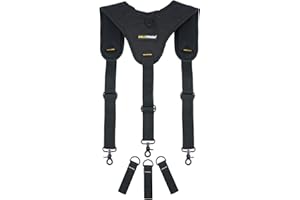MELOTOUGH Tool Belt Suspender 3 point padded suspenders plus 3 pack suspender loop