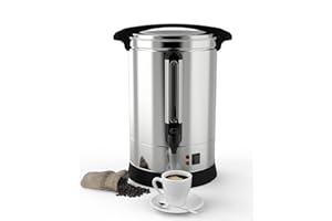100 Cup Fast Brew Commercial Coffee Urn, Food Grade Stainless Steel Large Capacity Coffee Maker Perfect for Church, Meeting R