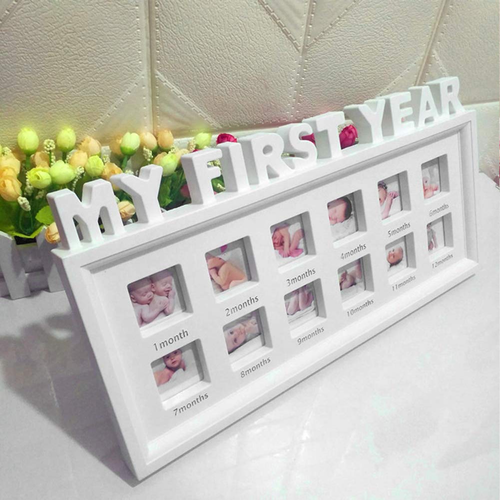NANAD Photo Frame 12 Months My First Year Moments Home Decor Show Multifunctional Display Newborn Baby Desktop Infant Ornaments Girls Boys PVC Souvenirs Picture