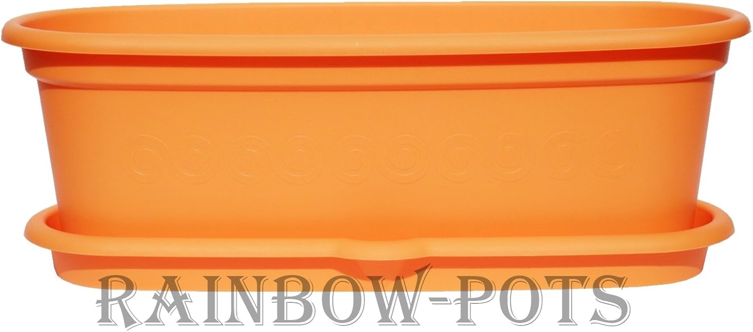 Download Tray Planters With Saucer Flower Plastic Plant Pots 30 Cm Choice Of Colours Oval Orange 11 8 Inch Gardening Garden Outdoors Speedexservicecenter Com