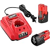 Energup 2Pack 12V 3.5Ah Battery for Milwaukee m 12 Battery 48-11-2420 48-11-2401 48-11-2411 M 12 12Volt Battery Include a 48-