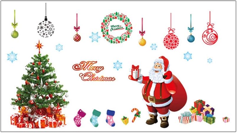 Stickers Natale.Stobok Adesivi Stickers Natale Finestre Forma Babbo Natale Renna Albero Di Natale Fiocco Di Neve Campanelle Natalizie Adesivi Da Parete Natle Amazon It Casa E Cucina
