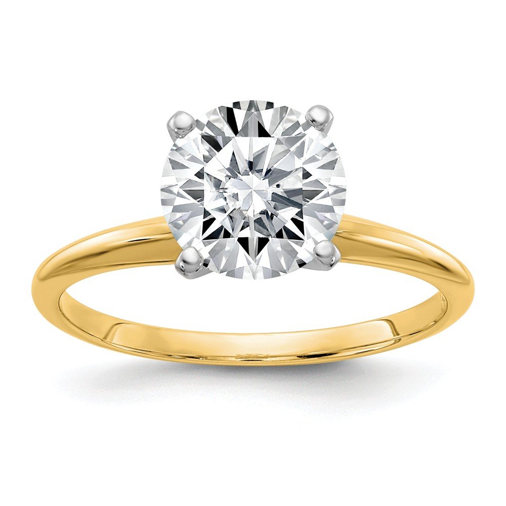 14k Yellow Gold 3/4ct. G H I True Round Moissanite Solitaire Band Ring Size 7.00 Engagement Gsh Gshx Fine Jewellery For Women Gifts For Her