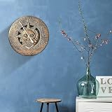 Trintion Garden Thermometer Clock Bronze 30cm Vintage Style Weatherproof view 4