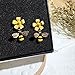 Gold Plated Bee Stud Dangle Drop Earrings for Women Yellow Flower Crystal Jewelry by SUNSCSC