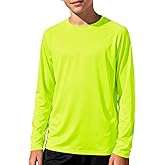 Silenroar Boys Long Sleeve Athletic Shirts, Kids Active Wear Youth Dry Fit Tshirt Moisture Wicking Outdoor Tee Lightweight