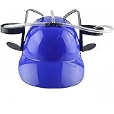 Wzenclave Beer Hat, Adjustable Beer Helmet Drinking Hat with Cup Holder and Straw, Leak-proof Drinking Helmet