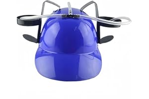 Wzenclave Beer Hat, Adjustable Beer Helmet Drinking Hat with Cup Holder and Straw, Leak-proof Drinking Helmet