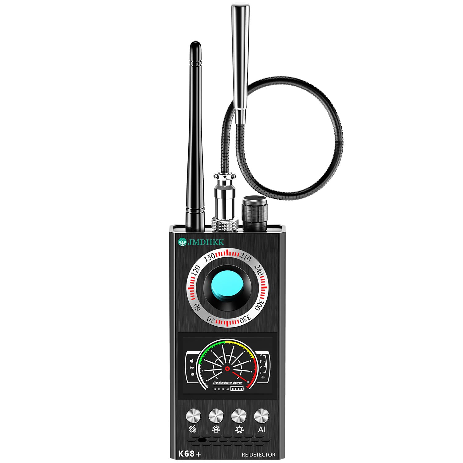 JMDHKK Hidden Camera Detector & Bug Detector – Magnetic Tracker & Wireless Signal Finder for Home, Office, Hotel, Car – Advanced Privacy Protection for Travel & Security(Black)