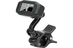 Aroma Guitar Tuner Clip On Rechargeable Chromatic Tuner for Guitar Bass Ukulele Violin Mandolin with TFT Screen Easy to Read 