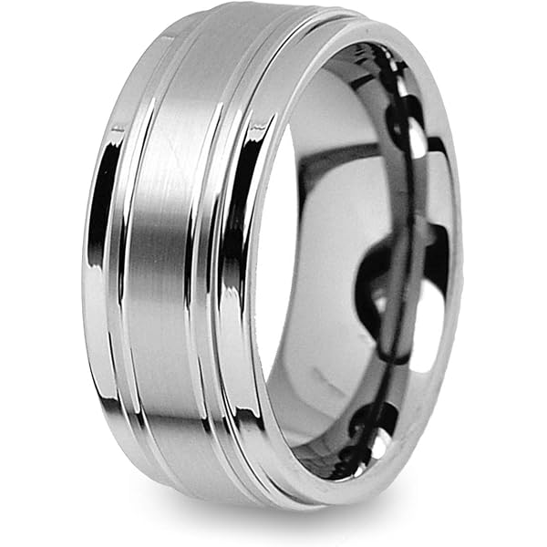 Panvisionary Thin Blue Line Tungsten Ring – 6mm Black, Blue Inlay, Flat Bevel Edge - View #4