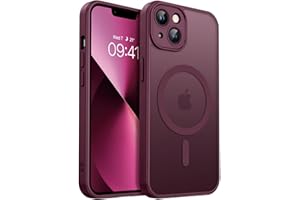 DUEDUE for iPhone 13 Case Compatible with MagSafe [Full Camera Protection] Slim Cover Protective Shockproof Translucent Matte