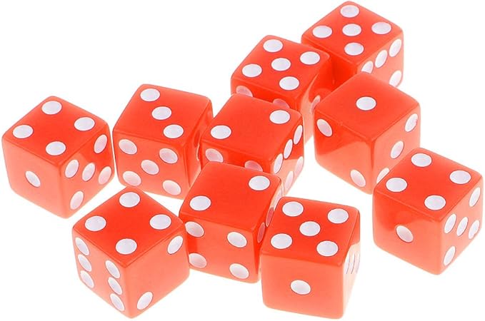 Amazon 10個 6面 ダイス 数字 サイコロ Rpgゲーム用 おもちゃ 全10色可選 オレンジ ダイス サイコロ おもちゃ