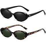 Breaksun Retro Oval Sunglasses for Women Men Fashion Small Oval Sunglasses 90s Vintage Shades