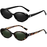 Breaksun Retro Oval Sunglasses for Women Men Fashion Small Oval Sunglasses 90s Vintage Shades