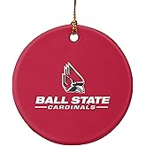 GRAPHICS & MORE Ball State Primary Logo Porcelain Holiday Christmas Tree Ornament - 2.8" (7.1 cm)