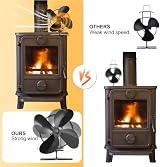 BenkerEsti Wood Stove Fan 4 Blades Silent Operation Black view 4