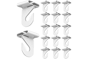 34 Pcs Ceiling Hooks, Durable Heavy Duty Aluminum Alloy Ceiling Hangers White Drop Suspended Ceiling Tile Hook Ceiling Clips 