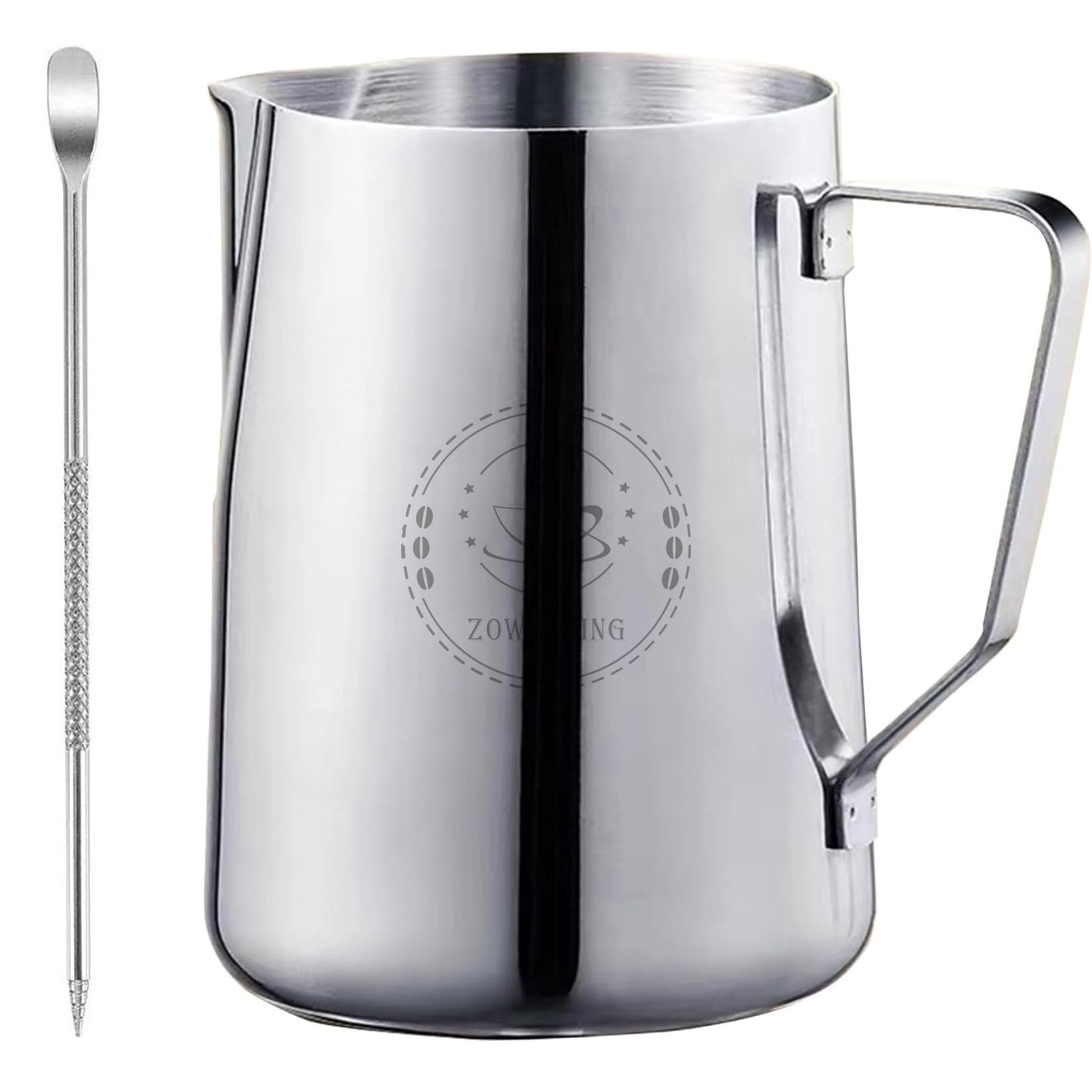 Photo 1 of Milk Frothing Pitcher 50oz, Espresso Steaming Pitchers 50 Oz, Espresso Machine Accessories, Milk Frother cup 1500ml, Coffee Cappuccino Latte Art, Stainless Steel Jug with Decorating Art Pen