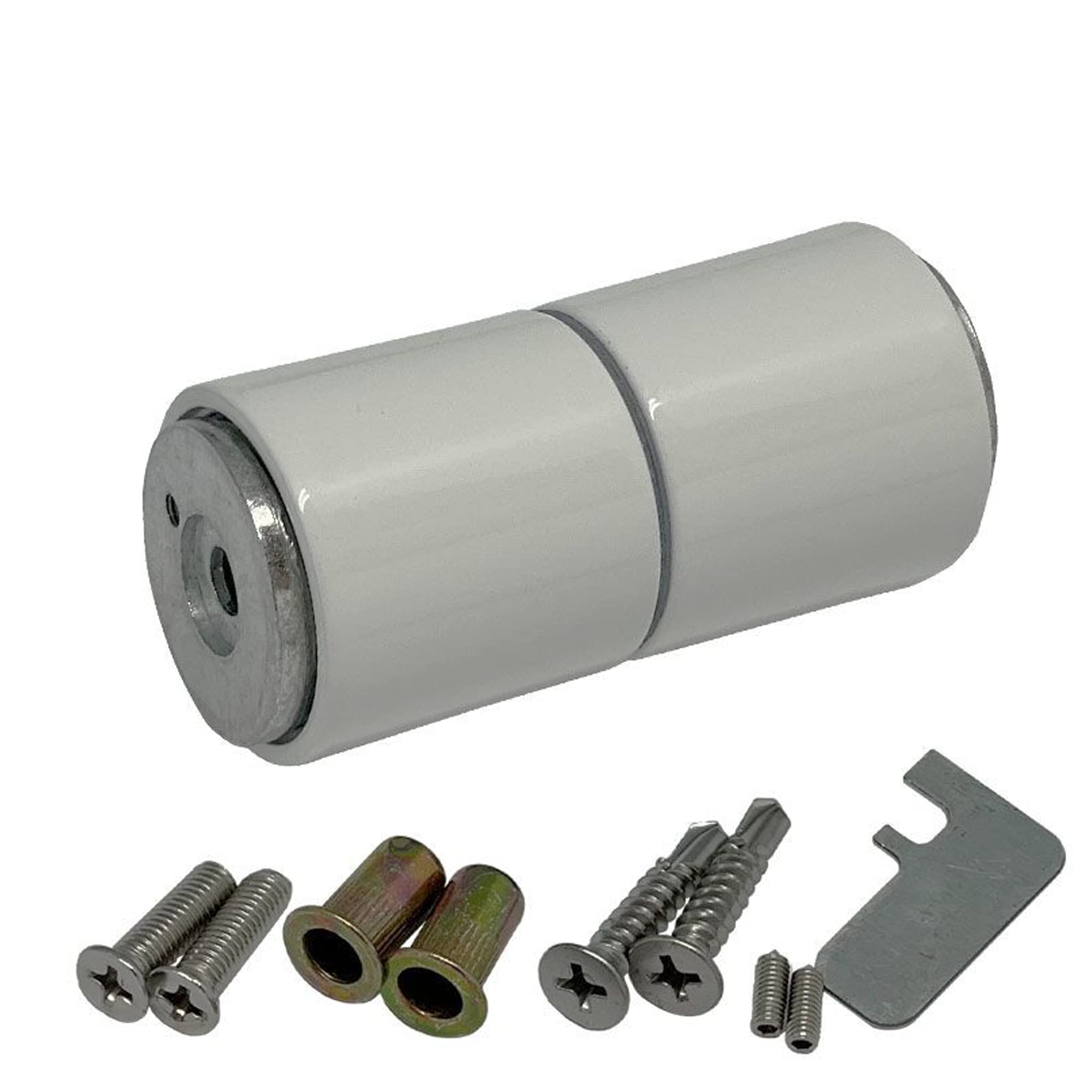 White Bi-fold Door Magnets Hold Back Catch Magnet Folding Doors Holder Round 65mm Diameter High Quality