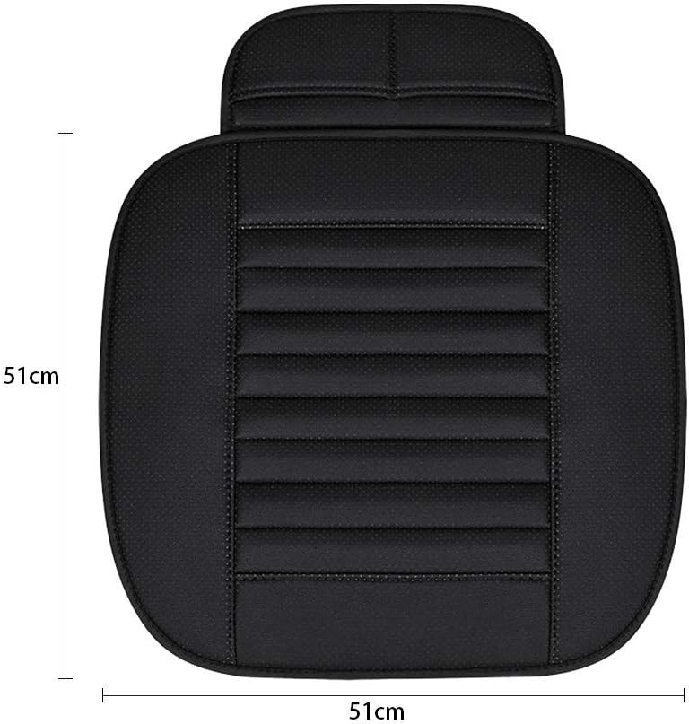 Drasawee Car Seat Cushion, Car Seat Pad with PU Leather Bamboo Charcoal Car Seat Protector (Black, For Front Seat) - Image 4