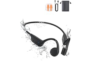 RUMATAS Bone Conduction Headphones, Underwater Headphones for Swimming Open-Ear Wireless Bluetooth Headphones for Running, Cycling.