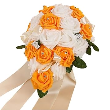 Bouquet De Mariée Jaune Fleurs Artificielles Décoration