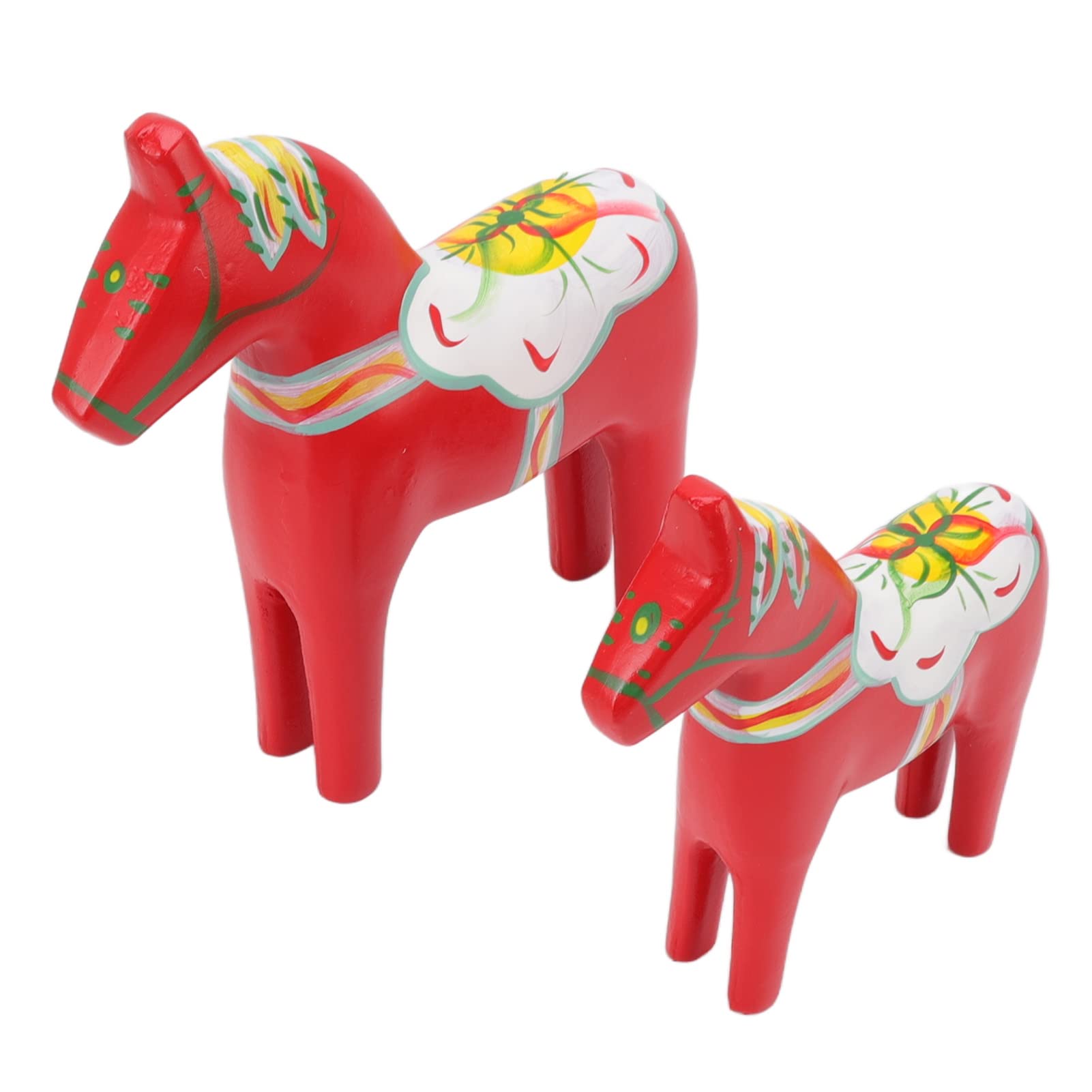Zerodis Swedish Dala Horse Statue Wooden Swedish Dala Horse Density Board 1 Pair For Ornaments