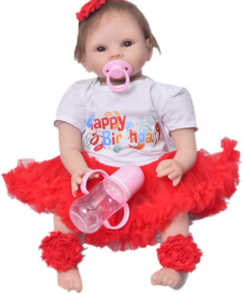 Prezzo Candyana Rinato Bambino Simulazione Silicone 55 cm Magnetico Realistico Bambole Ragazza Rosso Fiore Copricapo Bambini Regalo Offerte