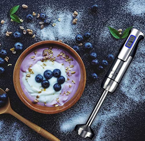 CHEW FUN Multipurpose Immersion Hand Blender Poweful 500 Watt,9-Speed,High Power Low Noise,2-in-1 includes Detachable Chopper and Egg Whisk with lifetime warranty guaranteed - Thumbnail 2