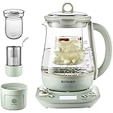 BUYDEEM K2763 Health-Care Beverage Tea Maker and Kettle with Glass Stew Pot & Tea Infuser, 8 Programmable Brew Cooker Master,