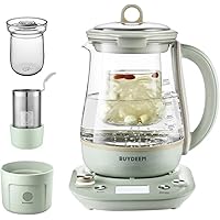 BUYDEEM K2763 Health-Care Beverage Tea Maker and Kettle with Glass Stew Pot & Tea Infuser, 8 Programmable Brew Cooker Master,