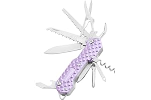 FantastiCAR 15 in 1 Multi-Tool, EDC Folding Pocket Knife with Premium Gift Box for Camping, Fishing, Hunting, Survival, or Outdoor (Purple)