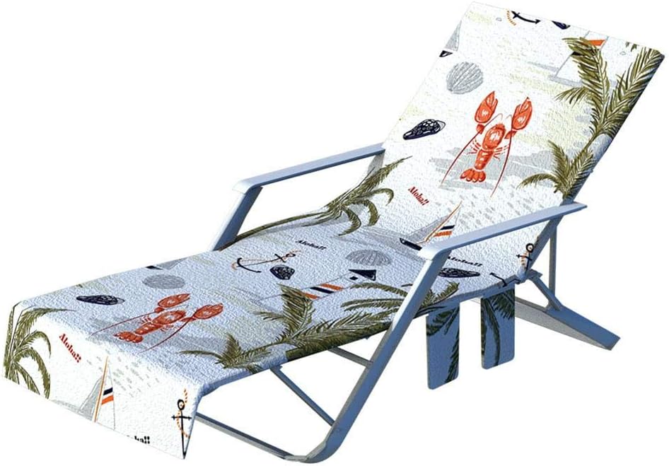 Start pool chair cover with side pockets, microfibre chaise lounge