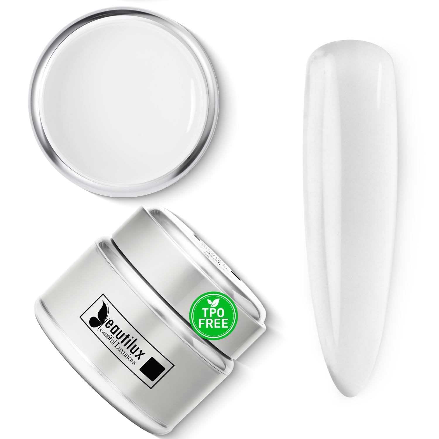 Beautilux Builder Nail Gel TPO-Free Self-Leveling File-Free, 55g UV Hard Gel for Nail Extension, Nail Strengthening