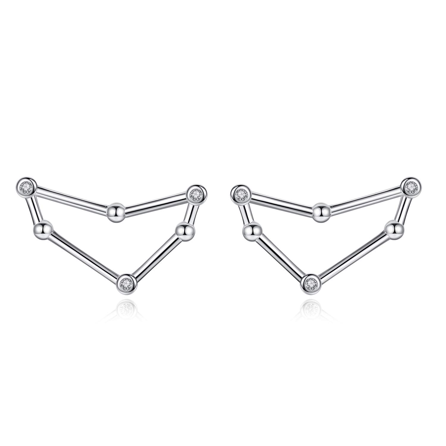 VIKI LYNN Women Girls 925 Sterling Silver CZ Capricorn Zodiac Constellation Earrings