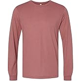 Long Sleeve Tee in Heather Carolina Blue by BELLA + CANVAS