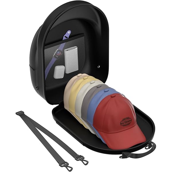 Hat Case GWCASE Hat Travel Organizer - Holds 8+ Caps, Sunglasses Pocket (Leather Handle, Adjustable Straps) Travel Essentials For Men