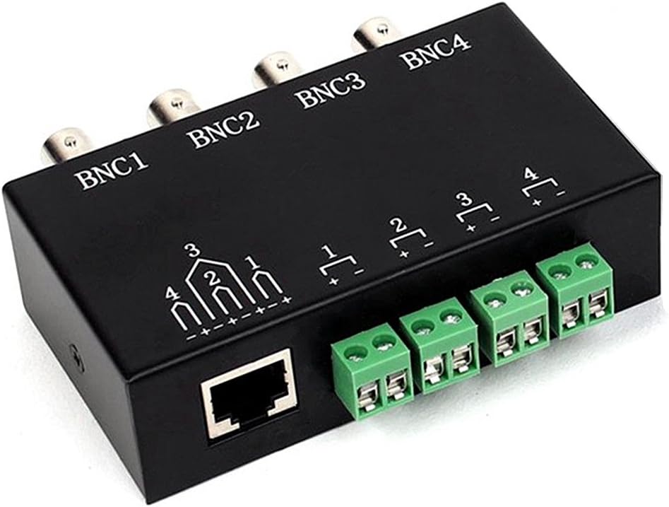 OdiySurveil(TM) 4-CH BNC to UTP RJ45 Video Balun Passive Twisted-Pair Transceiver Transmitter for CCTV Security Cameras System