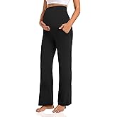 V VOCNI Women's Maternity Lounge Pants Pockets Stretchy Pregnancy Trousers Comfy Wide Leg Yoga Pajama Pants