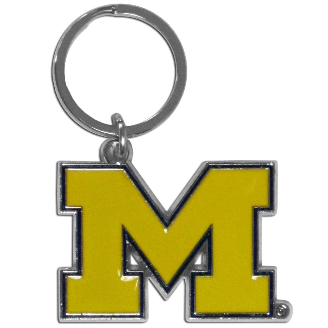 Siskiyou NCAA Sports Fan Shop Michigan Wolverines Chrome & Enameled Key Chain One Size Team Colors