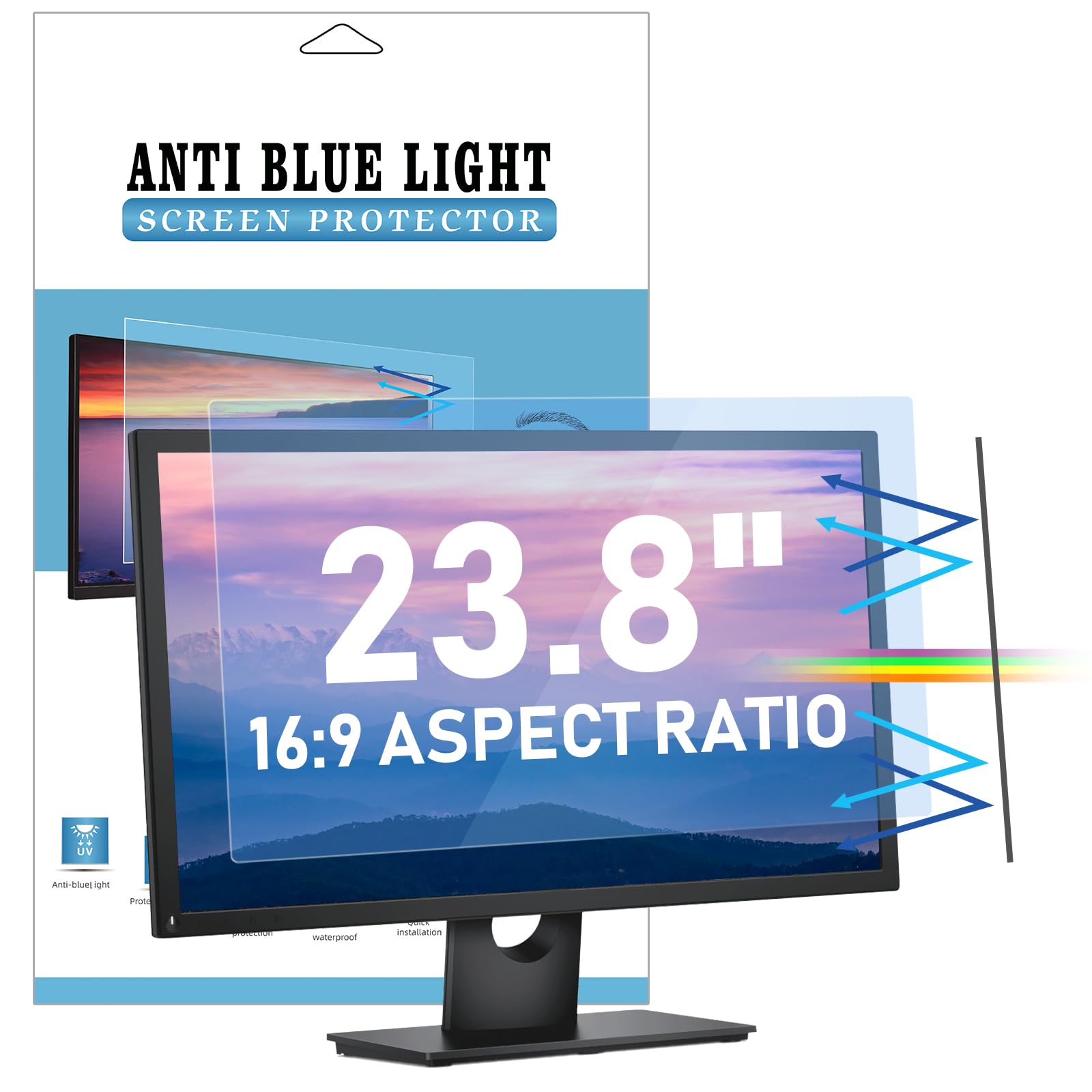 LAMA 23.8 Inch Blue Light Blocking Screen Protector, Universal Computer Monitor Screen Filter (WxH:20.78"*11.69"), Anti Blue Light, Anti Glare, Anti-UV, Eye Protection, Reduce Eye Strain(23.8" 16:9) — image 1
