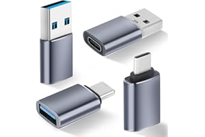 JHAOUS USB to USB C Adapter 4 Pack, 2*Type C Female to A Male Charger Converter & 2*USB C Male to USB 3.0 Female for Apple Watch iPhone 16 15 14 13 12 Pro Max, AirPods Ultra 8 9 Samsung Galaxy S23 S24