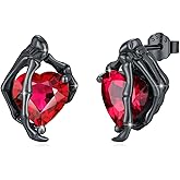 925 Sterling Silver Skull Stud Earrings Hypoallergenic Gothic Halloween Theme Party Skeleton Skull Pumpkin Grim Reaper Mummy Earrings for Men Women Christmas Father's Day, Mother's Day