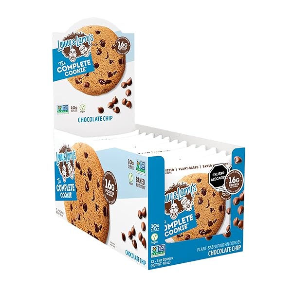 LENNY & LARRY’S THE COMPLETE COOKIE, CHOCOLATE CHIP, SOFT BAKED, 16G PLANT PROTEIN, VEGAN, NON-GMO, 4 OUNCE COOKIE (PACK OF 12)